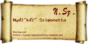 Nyókó Szimonetta névjegykártya